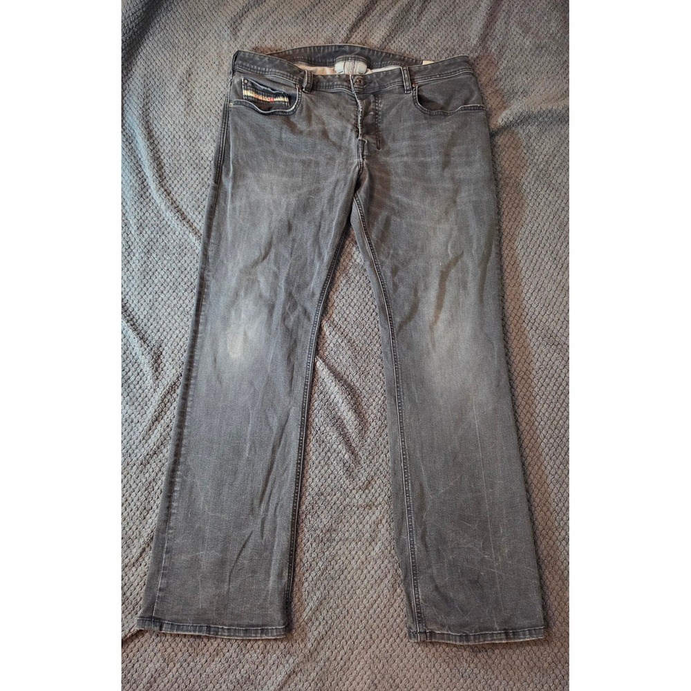Diesel Zatiny Regular Bootcut Jeans Faded Black Stretch Denim 36x32 Wash RA466